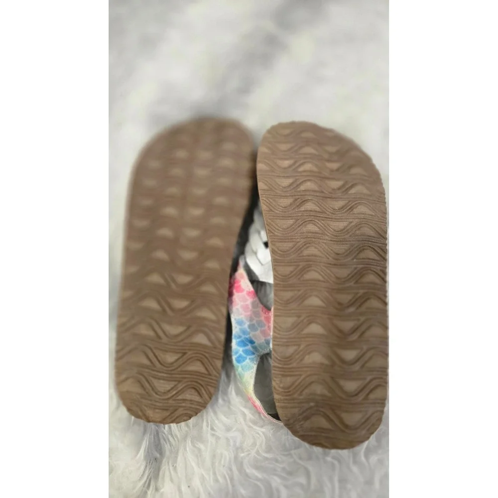 Sugar Kids Artic Roll Rainbow Mermaid Scale‎ Braid T-Strap Sandals Size 2M